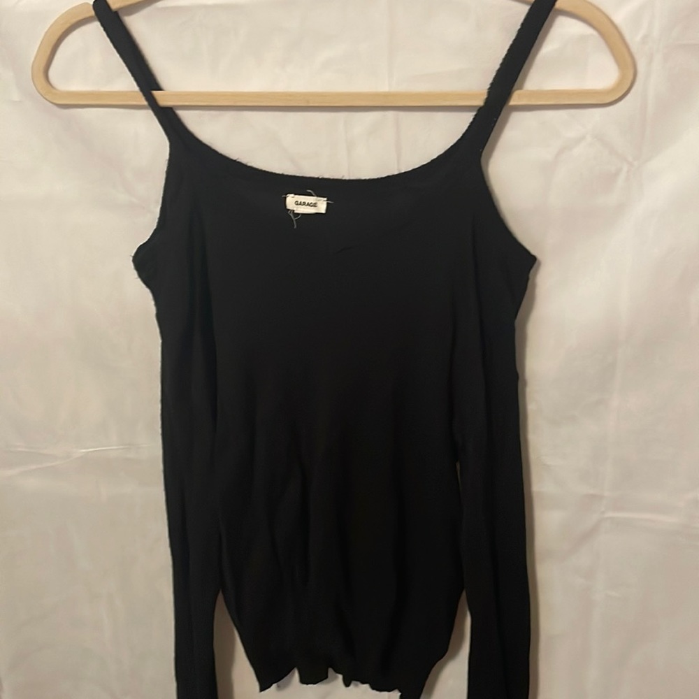 Black garage sweater